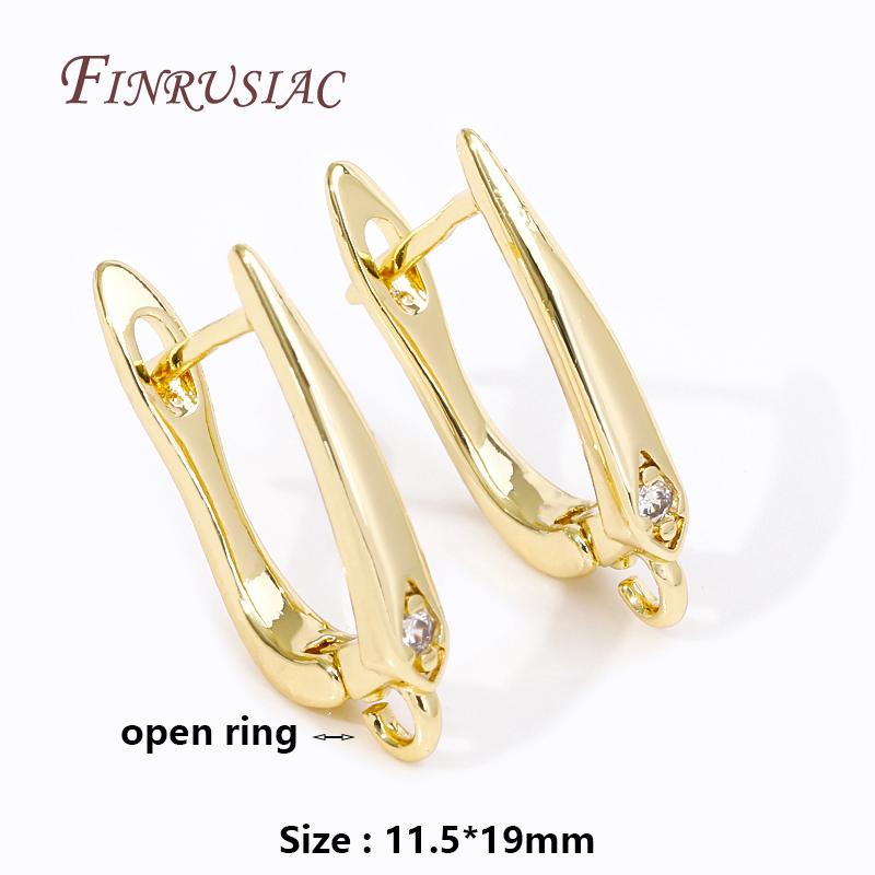 18K Gold Plated Anti-Allergy Earring Hooks Basic Copper Earwire Fastener Accessories For DIY Women's Earring Making Supplies