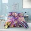 Colorful Geometric Bed Flat Sheet Printed Galaxy Bed Sheet Set With Pillowcase For Bedroom Luxury Queen King Honeycomb Bedspread