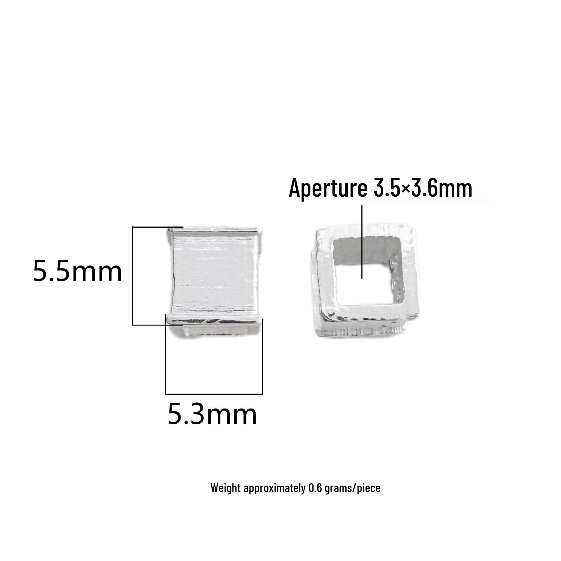 S999 Sterling Silver Square Spacer Beads for DIY Crystal Bracelets, Necklaces & Weaving. Pure Silver 999 серебряный
