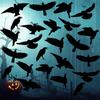 Runtowo 12 sztuk Halloweenowa Czarna Wrona Ozdoba Wisząca, Wiszący Wisiorek DIY, Domowa Dekoracja Halloweenowa Atmosfera Grozy