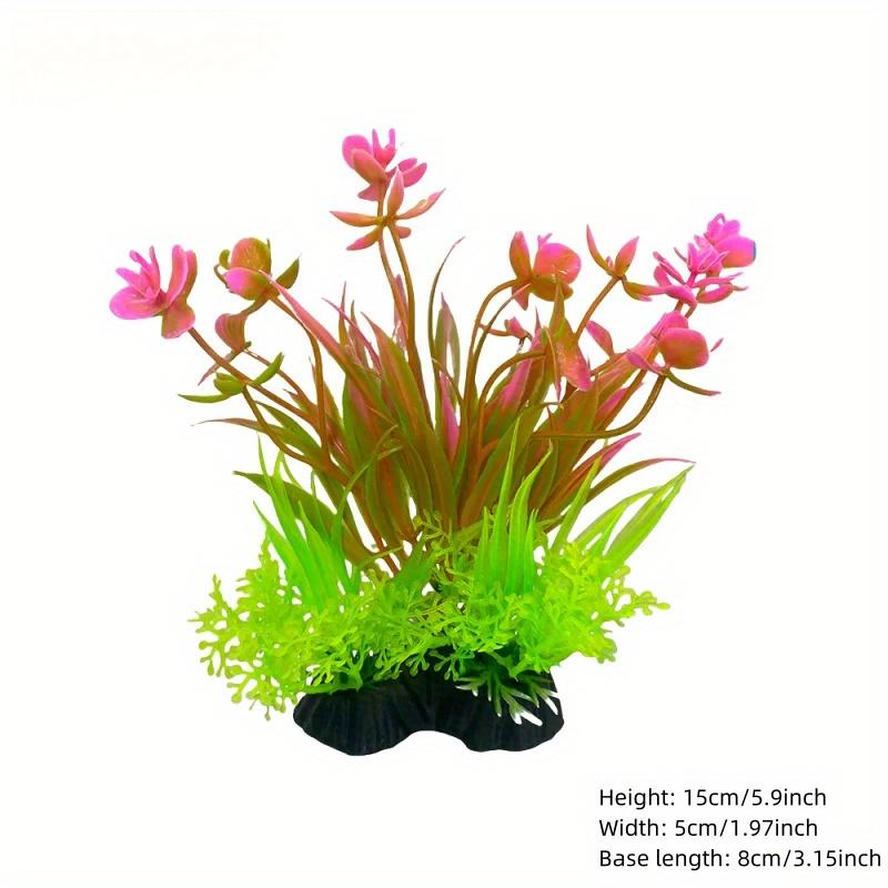 1PC Aquarium Decor Set - Vibrant Green Plastic Plant Ornaments - Fish Tanks, Durable Pvc Material 15cm/5.9inch
