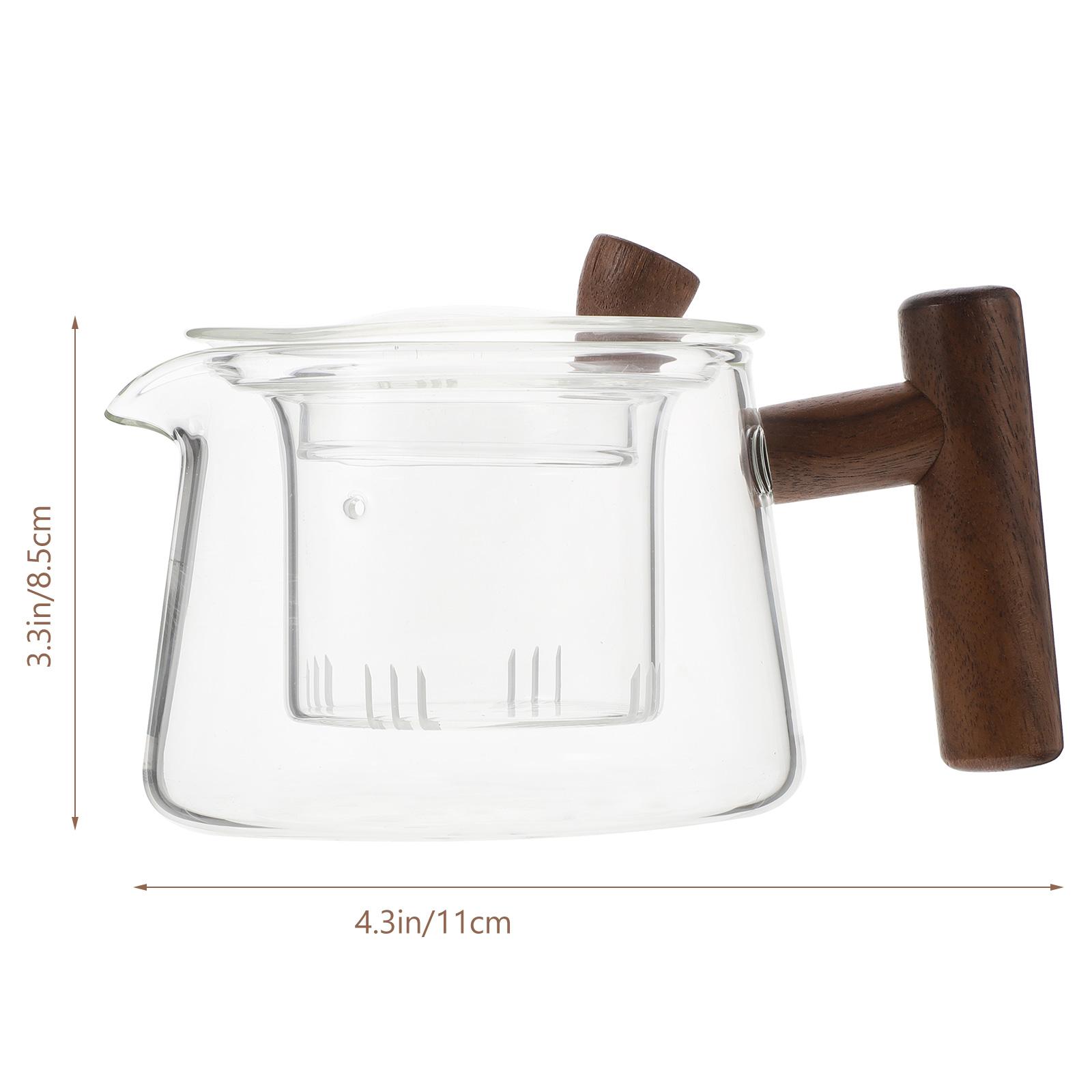 500Ml Glass Teapot Transparent Design for Loose Leaf Flowering Tea Easy to Clean Small Teapot for Home Office Use Kung Fu Tea