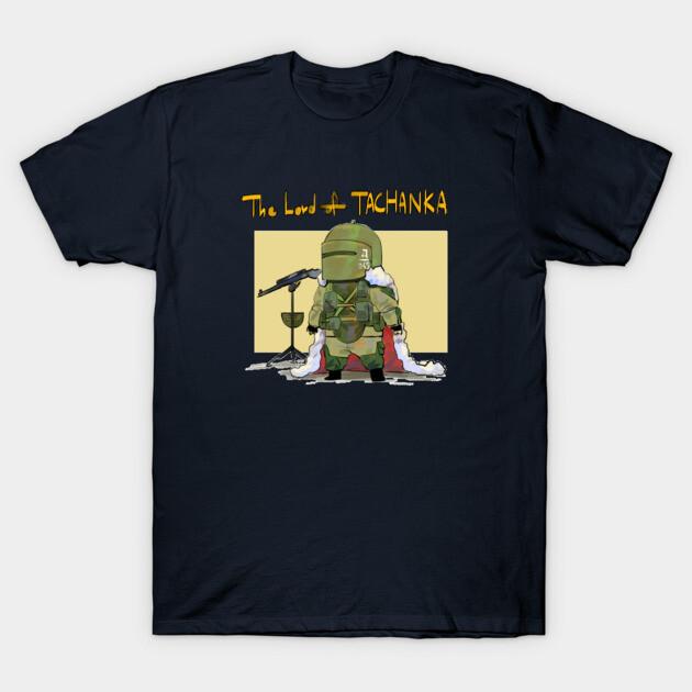 Asian Size Men Black Print T-shirt Lord Tachanka Logo No-Cut Print Cotton Tshirt 3XL тёмно-синий