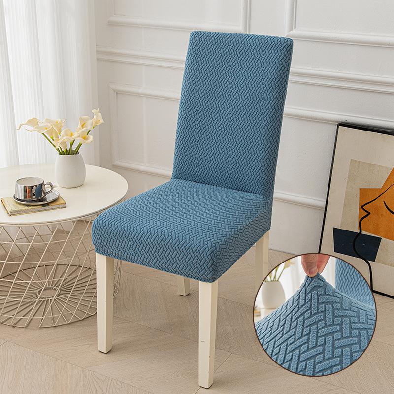 

1pcs Long Plaid Jacquard Chair Cushion Overspread Simple Solid Color Universal Elastic Chair Cover Home 360 ° Fully Wrapped Dining Seat Covers chair cover 1pcs