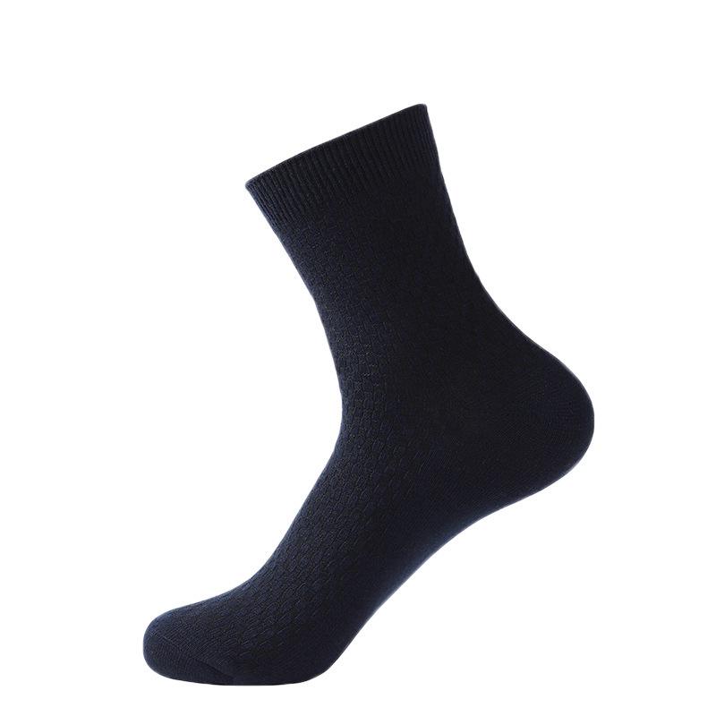 Men's Bamboo Fiber Odor-Resistant Summer Socks - Gray/Black Thin Mid-Calf Business Socks