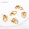 18K Gold Plated Pearl Clasp Connector,Brass Oval Connector Fastener Clasps For DIY Bracelet Jewelry Making Accessories