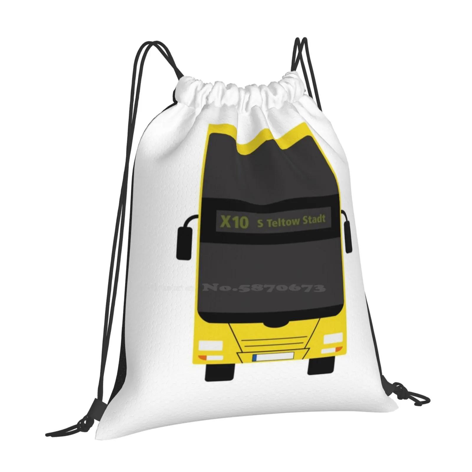 Berlin Double Decker Pattern Design Bag Student s Backpack Bus Berlin Bvg OneSize