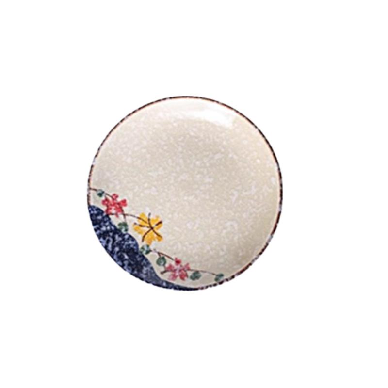 BEPAN 1PC Ceramic Plate Retro Japanese Sushi Plate Household Tableware Small Dessert Cake Dessert Artistic Sense
