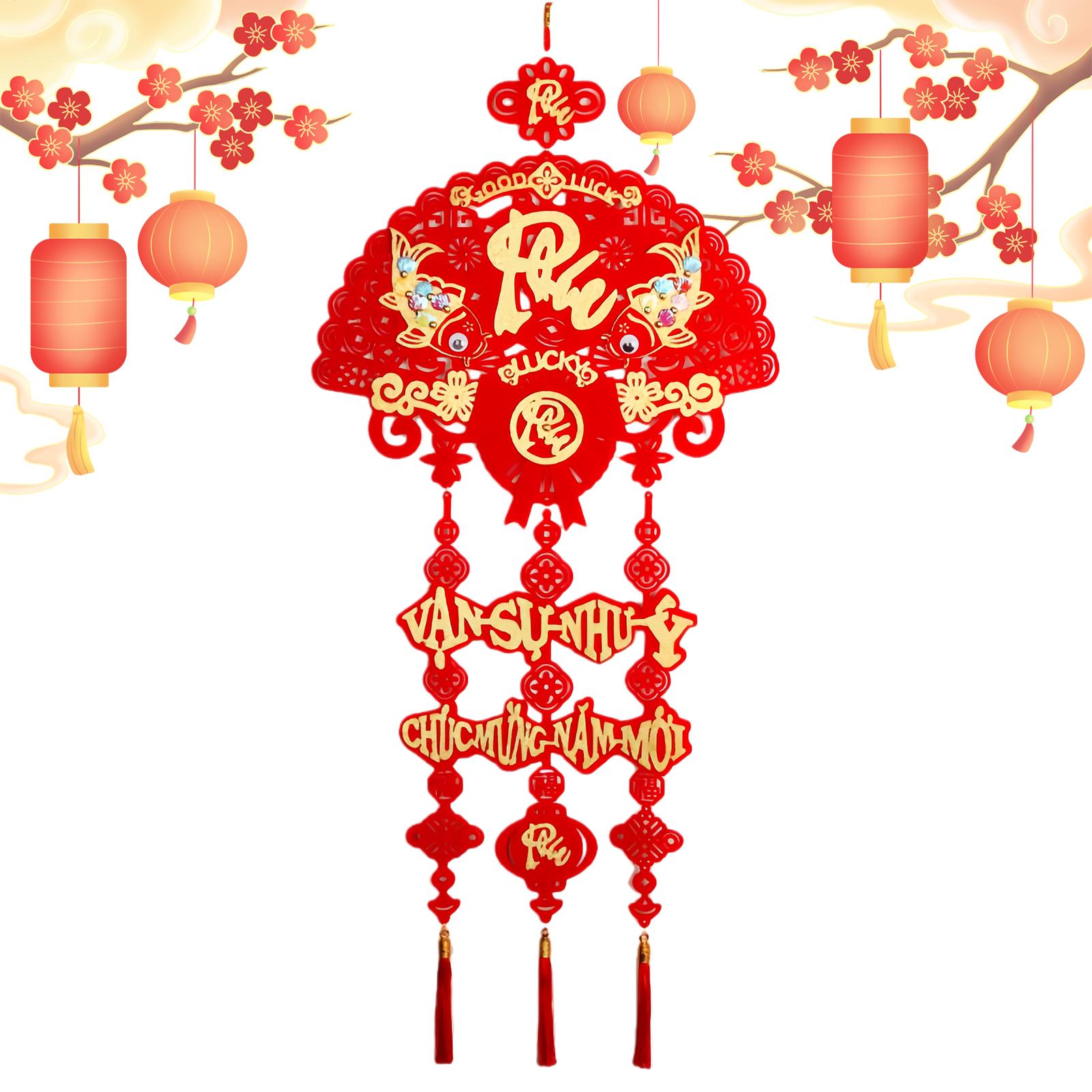 New Year Decoration 2026 Asian Vietnamese Chinese New Year Blessing Pendant Spring Festival Decoration Lightweight Tree Ornament CN