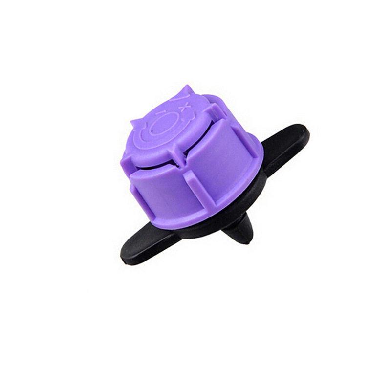 Purple Adjustable Pressure-Compensating Drip Head - 5-Hole Garden Irrigation Connector Purple Drip Head 5 pcs