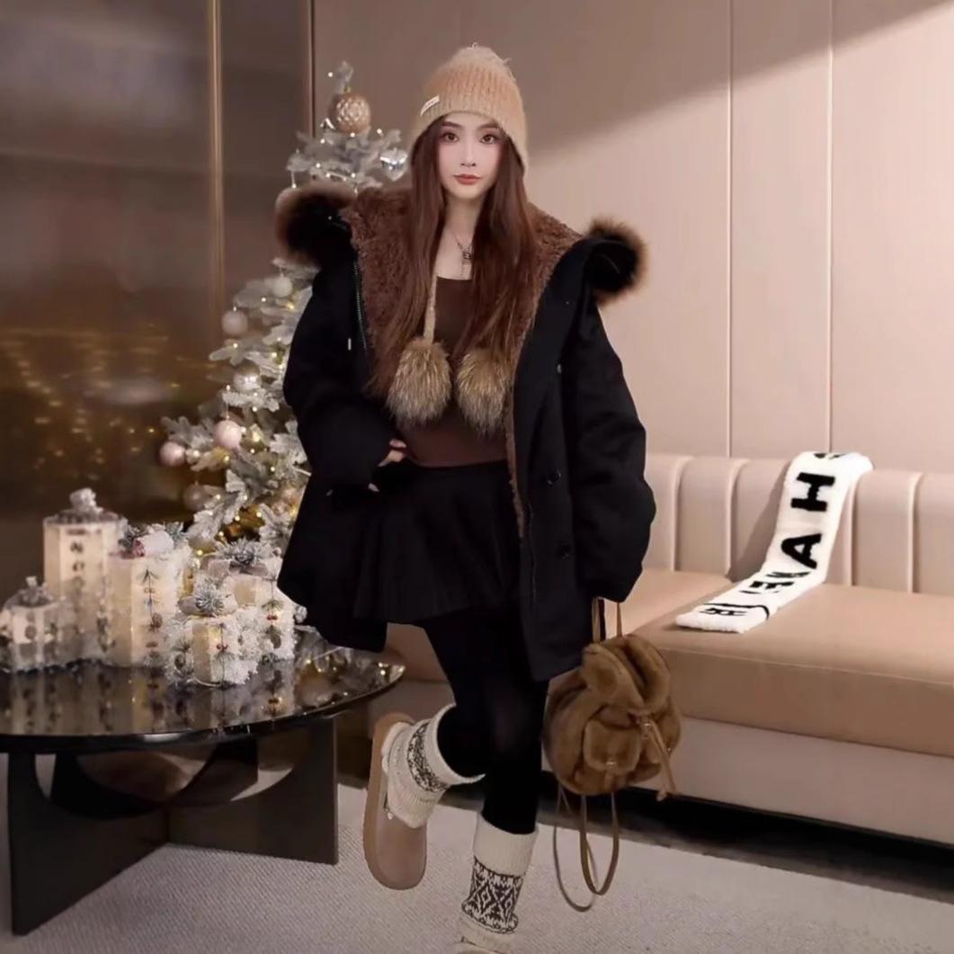 

Женская зимняя куртка с капюшоном, новая, утолщенная, теплая, на подкладке, пирог, чтобы преодолеть XL чёрный