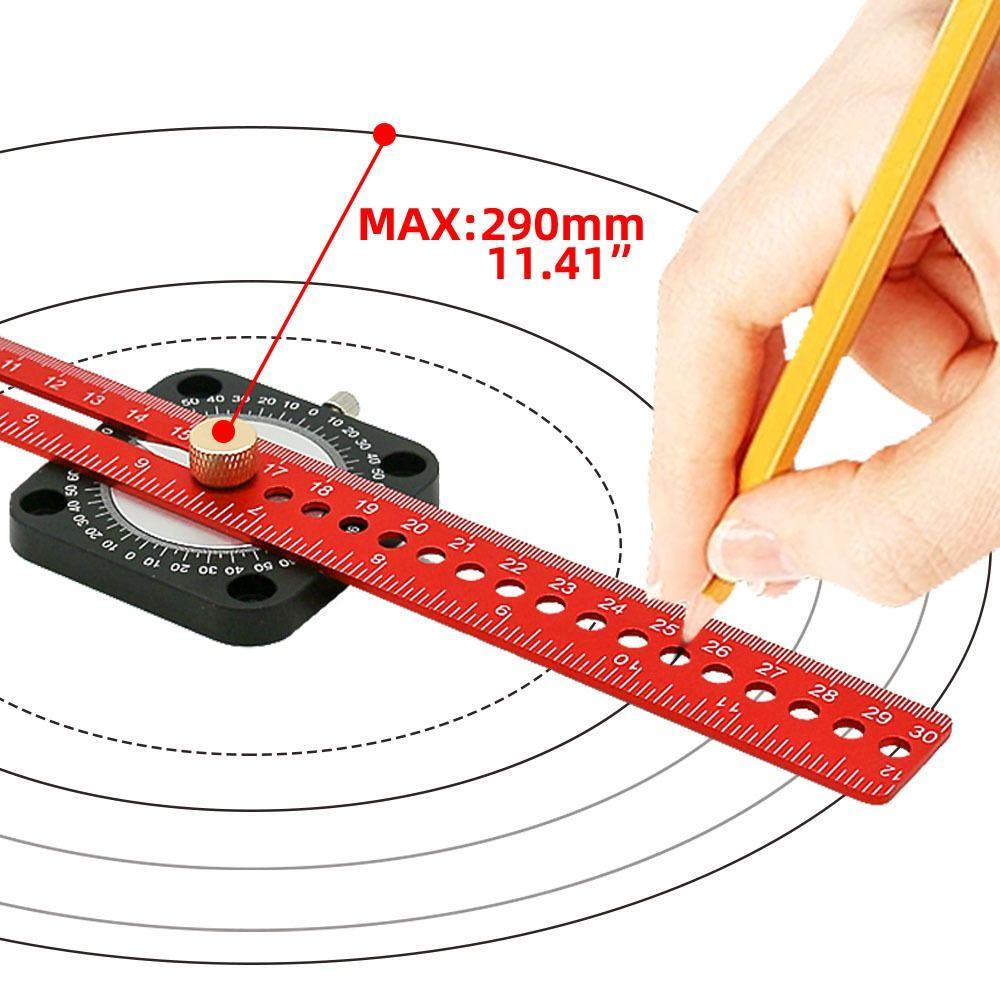 Aluminum Compass Angle Scoring Ruler Adjustable 360° Angle Marking Gauge  Line Drawing