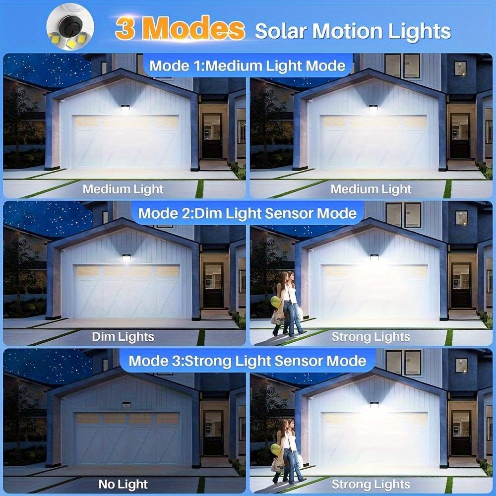 1/2PCS Motion Sensing Smart Light, 132 LEDs, 3 Modes Solar Security Light, IP65, Solar Fence Light for Outdoor, Yard