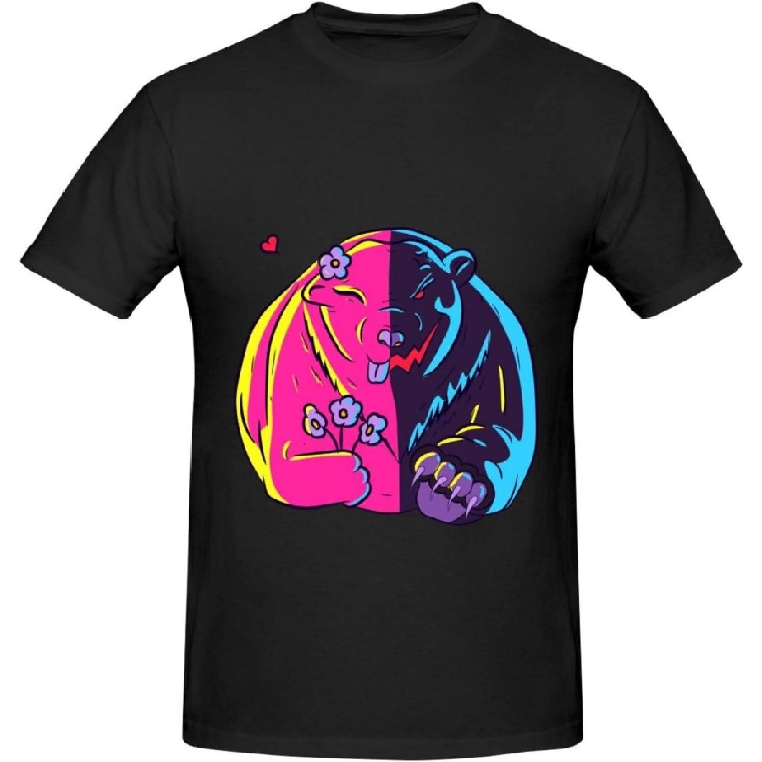 Bipolar Polar Bear T-Shirt Cotton Short Sleeve for Men Women T-Shirt XXXXXL разноцветный