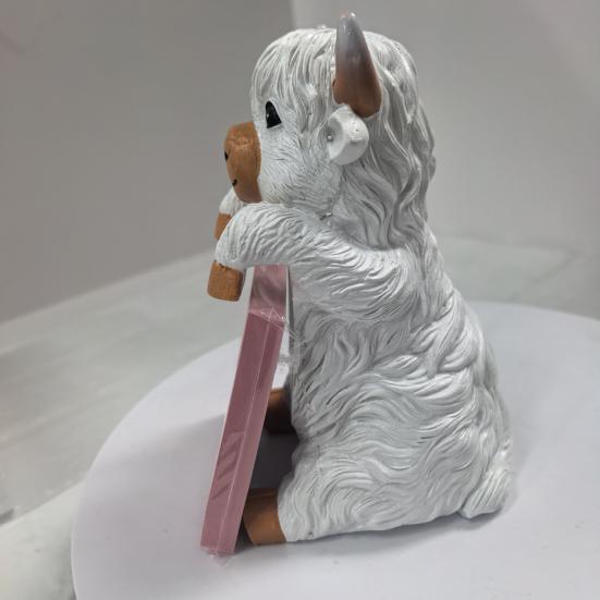 Planche à Mémo Vache des Highlands Porte-Notes en Résine Décoration de Bureau Mignonne Organisateur pour Bureau et Étude Cadeau Pratique pour la Maison et le Bureau