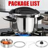 3/6L Stainless Steel Pressure Cooker Set with Glass Lid & Steamer Explosion-proof Olla de Presion One-Hand Locking Pressure Pot