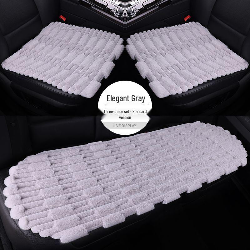 Universal Heated Winter Bamboo Plush Car Seat Cushion Set - Non-slip, Thickened, Three-piece for Warmth and Comfort
