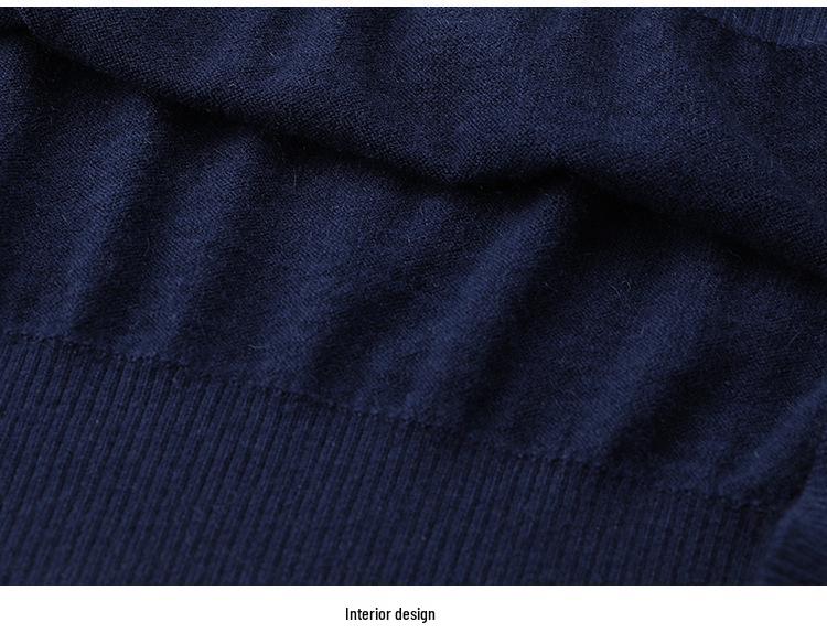 Brand Tagless Men's Cashmere High Collar Windproof Sweater - Warm & Versatile for Autumn/Winter