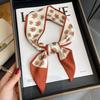 Korean Version of Spring and Autumn Small Fresh Fashion Printed Silk Scarf Women's Long Professional Scarf Decorative Scarf Headband Tied Bag