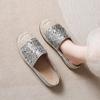 Sequin Woven Half Slippers Women's Summer Wear 2025 Comfortable Straw Fisherman Shoes Platform Lazy One Pedal Muller Shoes