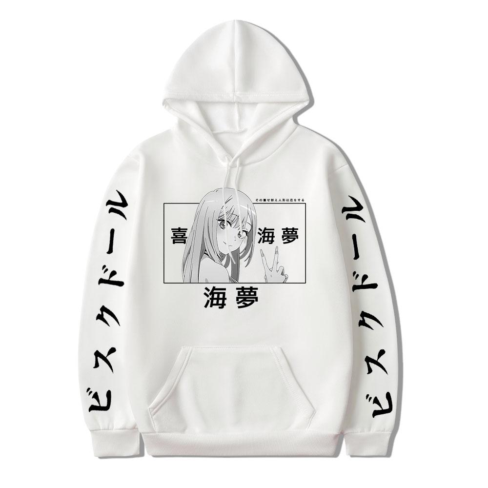 Толстовка с капюшоном «My Dress-Up Darling» в стиле Харадзюку Марин Китагава с принтом унисекс, модная уличная одежда, свободная теплая толстовка с капюшоном в стиле хип-хоп, одежда S белый