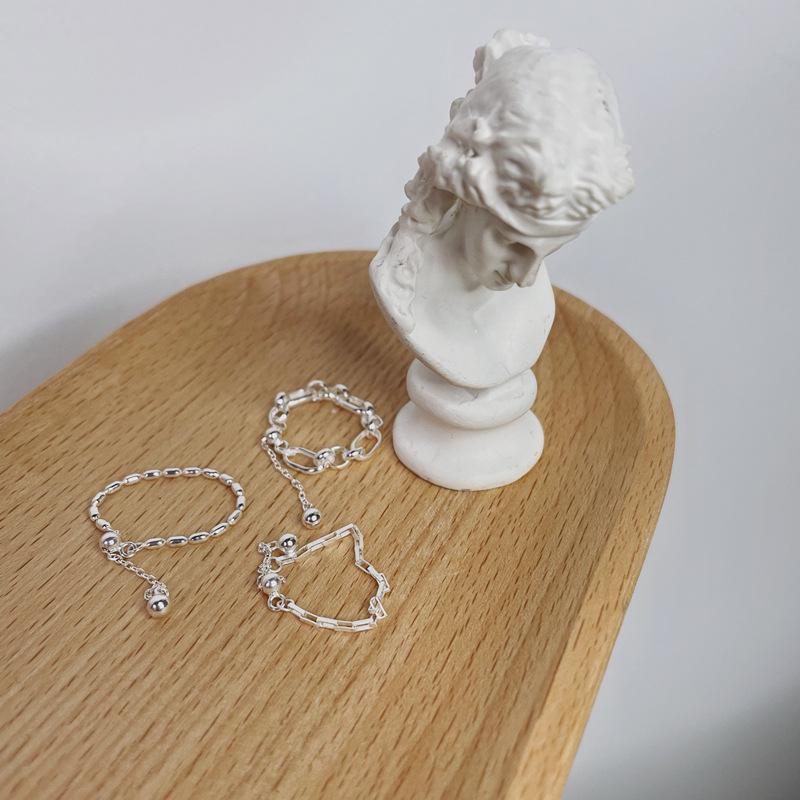 Korean Style Dongdaemun S925 Sterling Silver Adjustable Chain Ring for Women
