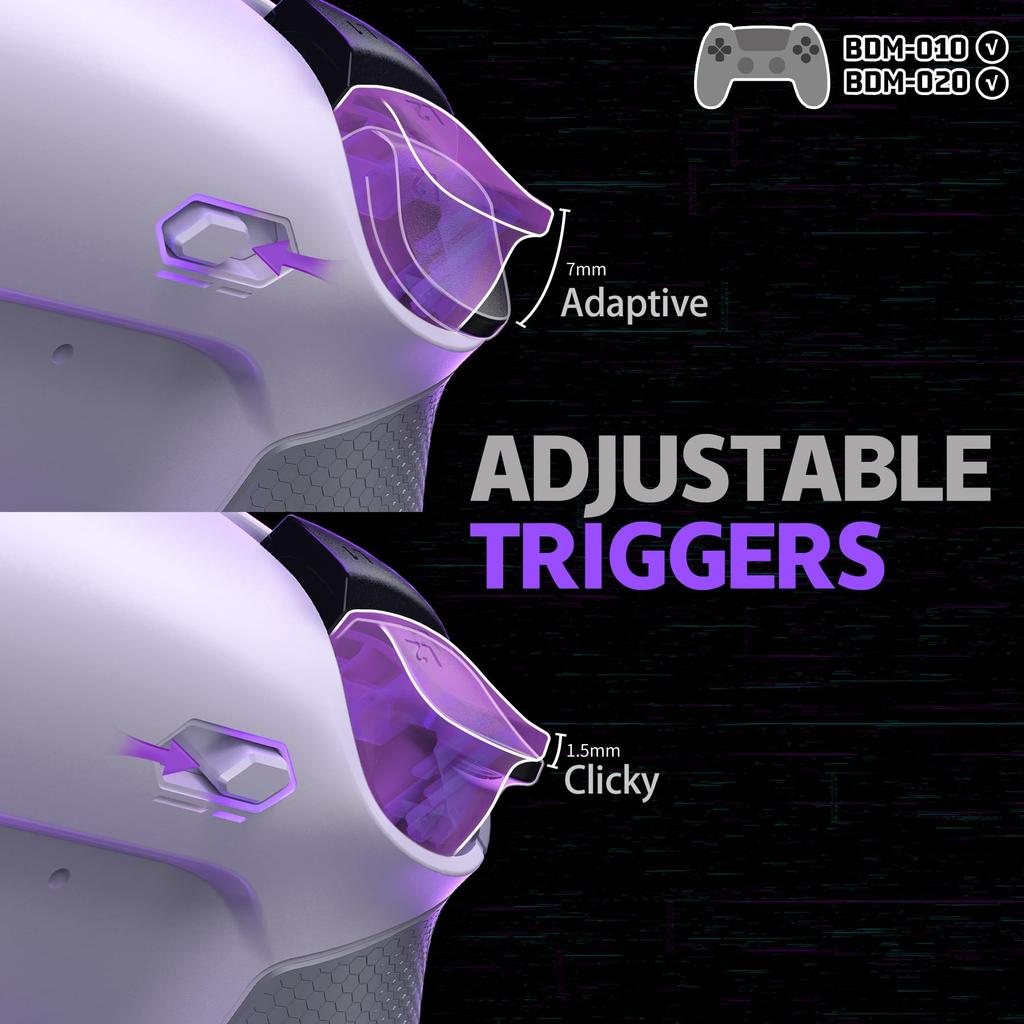 eXtremeRate RISE4 MAX RMB Back Paddle Kit for PS5 Controller with Clicky Trigger Stops Rubber Remappable Real Metal Back Button Kit for PS5
