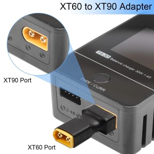 Xiatiaosann XT60 To XT90 Male Female Adapter Connector for RC LiPo Battery Charger Drone Car, XT60 XT90 Plug Jack Converter RC Power Adapter, 4pcs