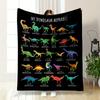 Dinosaur Alphabet Print Blanket Bedroom Blanket for Livingroom Couch Lunch Break Soft Throw for Friend's Festival Gift