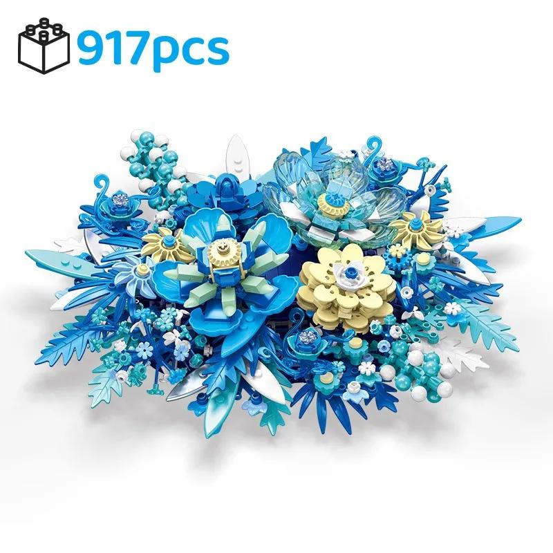 Non-Toxic New Creative Romantic Flower Building Block Eternal Flowers Bricks Model Home Wall Decoration Birthday Halloween Christmas Gifts