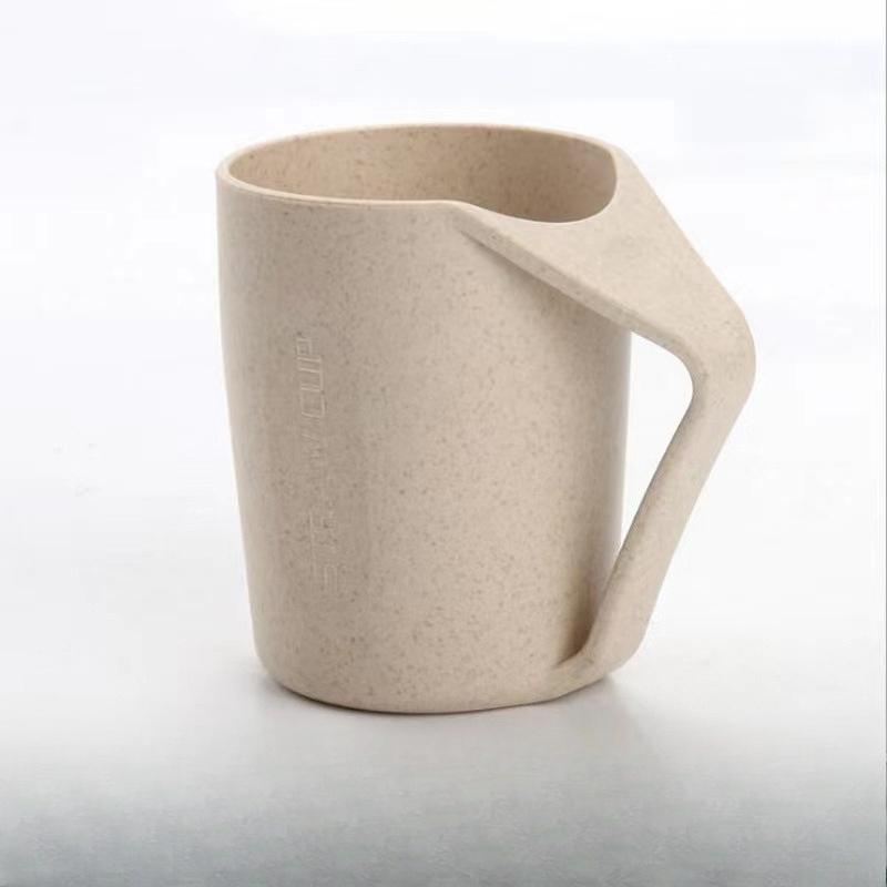 Wheat Straw Creative Mouthwash Cup - Household Slanted-mouth Couple Cup Toothbrush Holder Drinking Cup