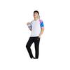 Li Ning Badminton Series Color Block Printed V-Neck Pullover Short Sleeve T-Shirt Mid Waist Shorts Casual Sports Set Unisex Sports Set AATU023-1