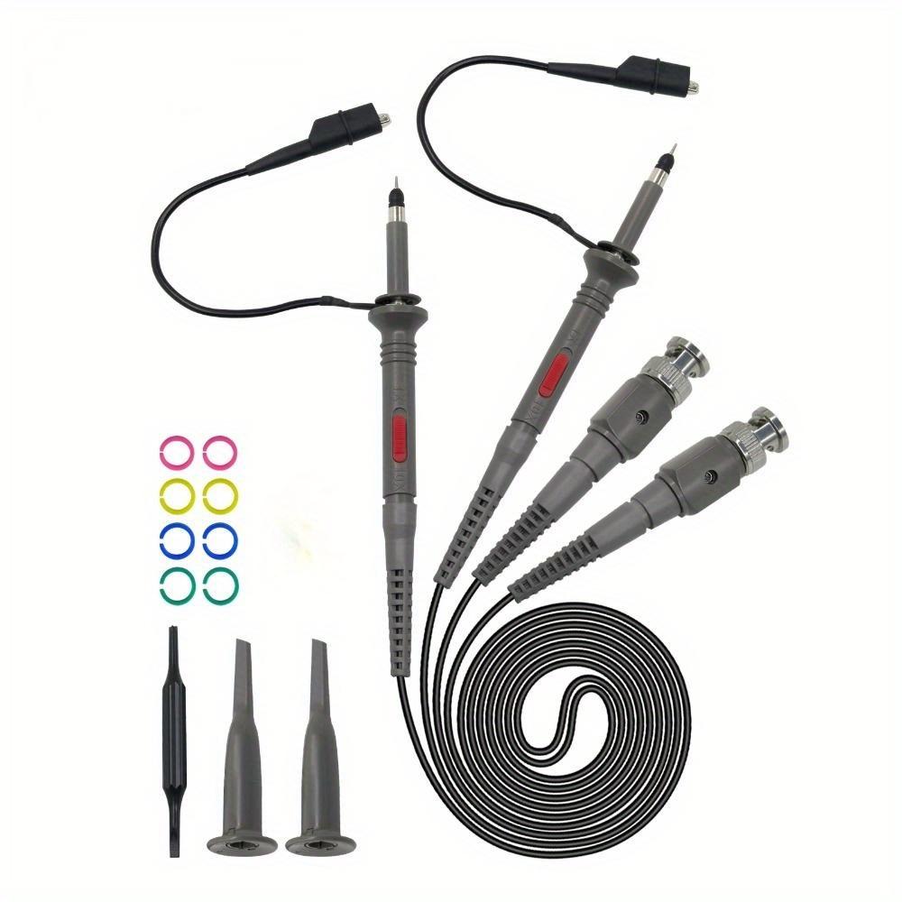 Lot de 2 sondes d'oscilloscope P6100, atténuation réglable 1X/10X, bande passante 100 MHz, tension d'entrée commutable