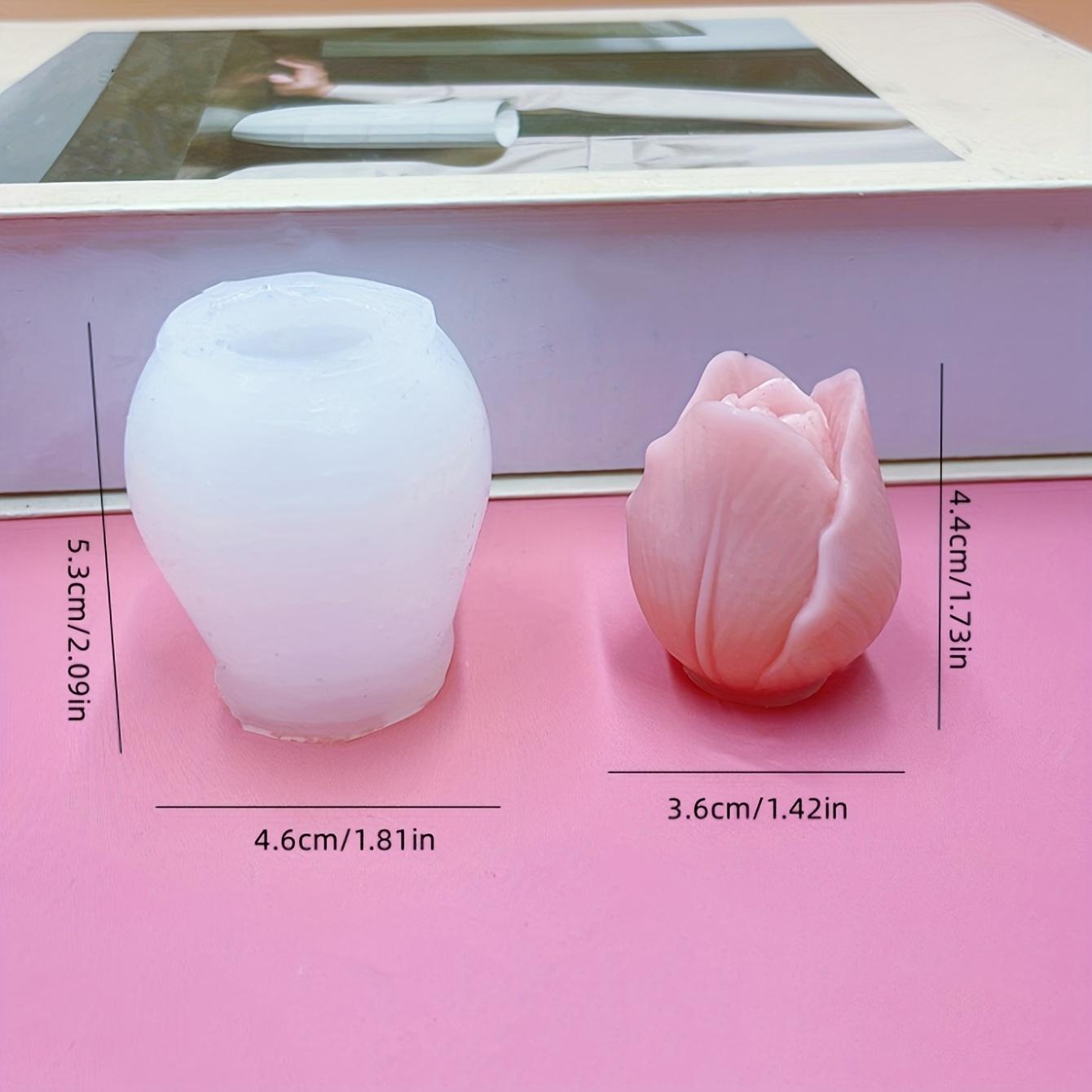 

Tulip-Shaped Silicone Mold for Aromatherapy Candles & DIY Crafts Pink & White Floral Design, Perfect for DIY Candle Making | Floral Silicone Mold