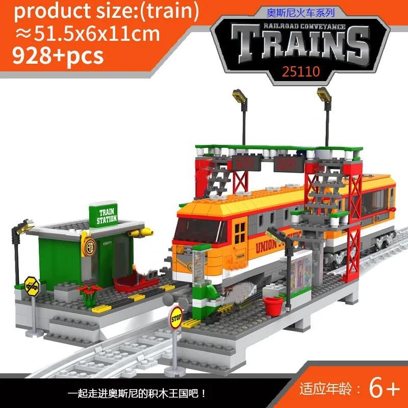 Set Treno Città Treno a Vapore Proiettile Veicolo Merci Stazione Ferroviaria Modello Blocchi da Costruzione Mattoni Binari Rotaia Senza Motore Kit Carrozza Giocattolo per Bambini