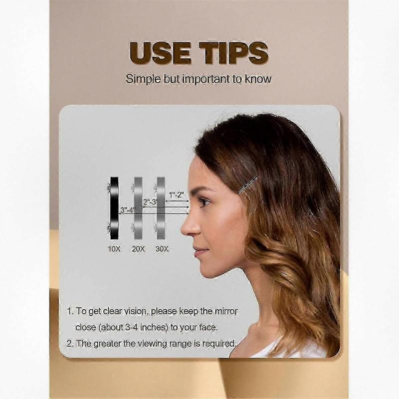 30-facher Vergrößerungsspiegel mit Pinzette und 2 Saugnäpfen - Tragbarer Make-up-Spiegel für die Pflege, Reisen & präzise Schönheitspflege