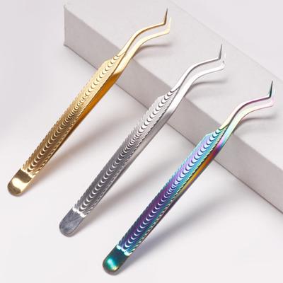 Yousheng Nail Art Clip Buona Elasticità Antistatico Antiscivolo Morso Stretto Acciaio Inox Striscia di Pesce Pinzetta per Ciglia ad Alta Precisione Forniture per il Trucco