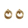 Korean Retro Minimalist Hoop Earrings for Women - High-End Cool Niche Style Ear Jewelry