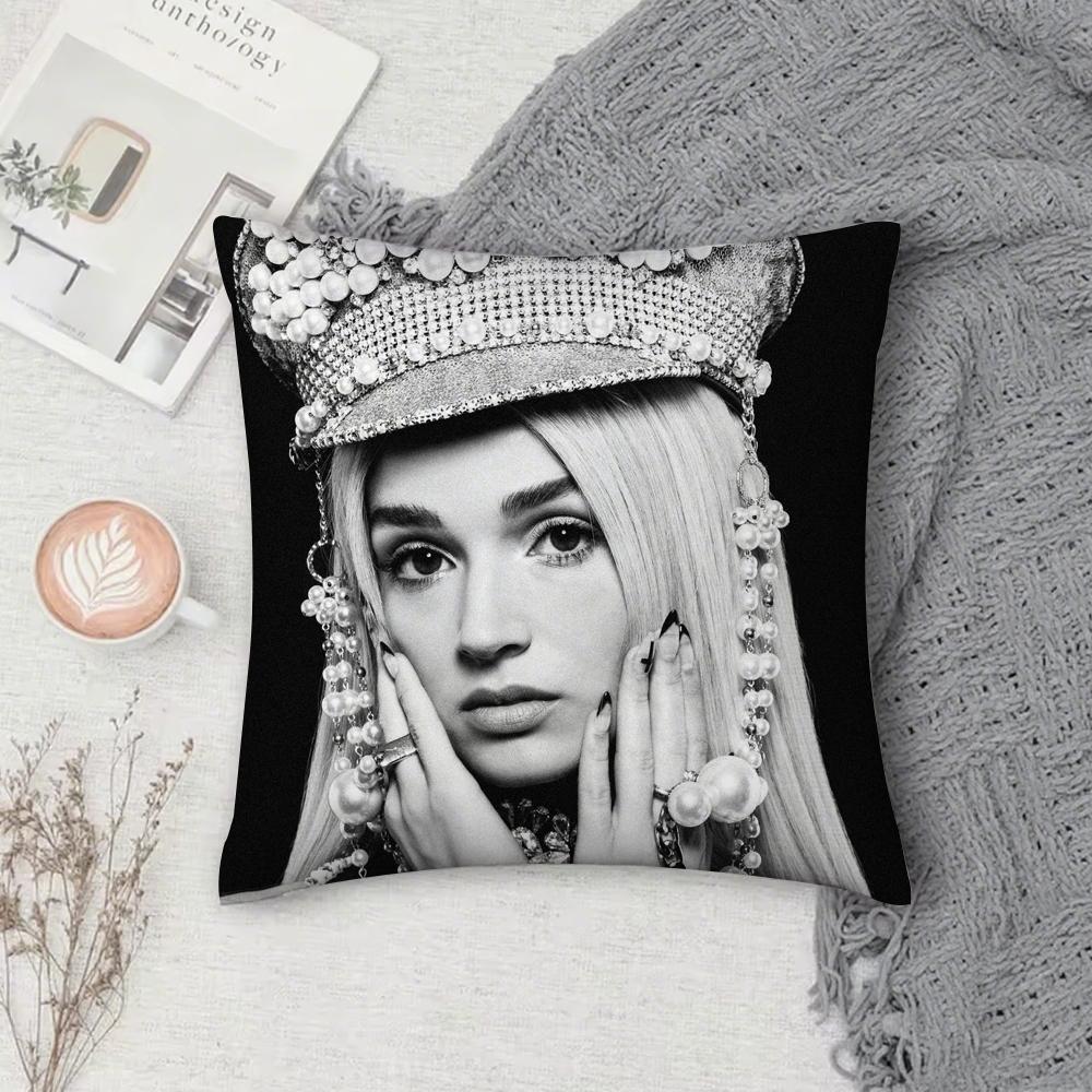 Singer Negative Spaces P-Poppy Pillow Case Square Double-Sided Printing Short Plush Sofa Cushion Cover Bedroom Bedside Pillow