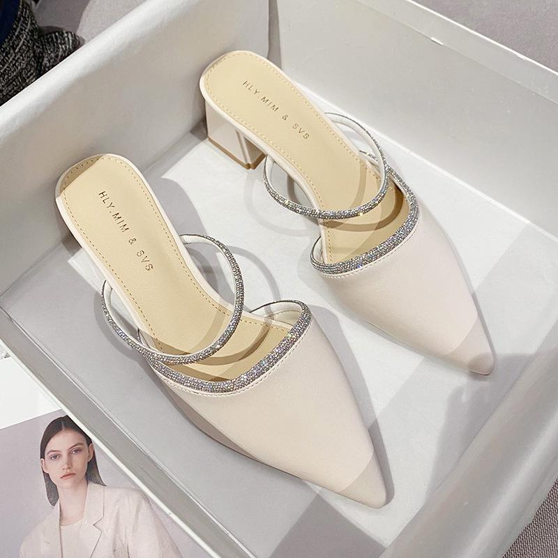 Huiliya Women's Baotou Mule Slippers 2025 – Versatile High/Medium/No Heel Design G5330-2