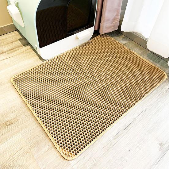 Cat Litter Box Mat Cushioned Mesh Cat Toilet Mat Cat Litter Trapping Mat Scatter Control Mat for Less Mess