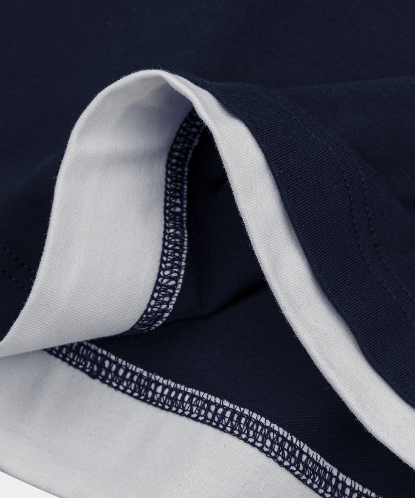 LETTERCOMO Dust Layered Short Sleeve Polo Shirt Dark Navy