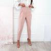 Women's Solid Color Slim Button Zipper High Waist Pocket Calf Pants