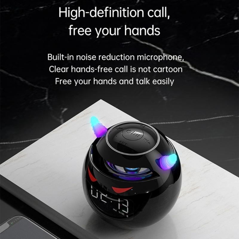 Portable BT5.1 Speaker with HIFI Sound Bass Boost and with Clock Alarm for Home Office Use