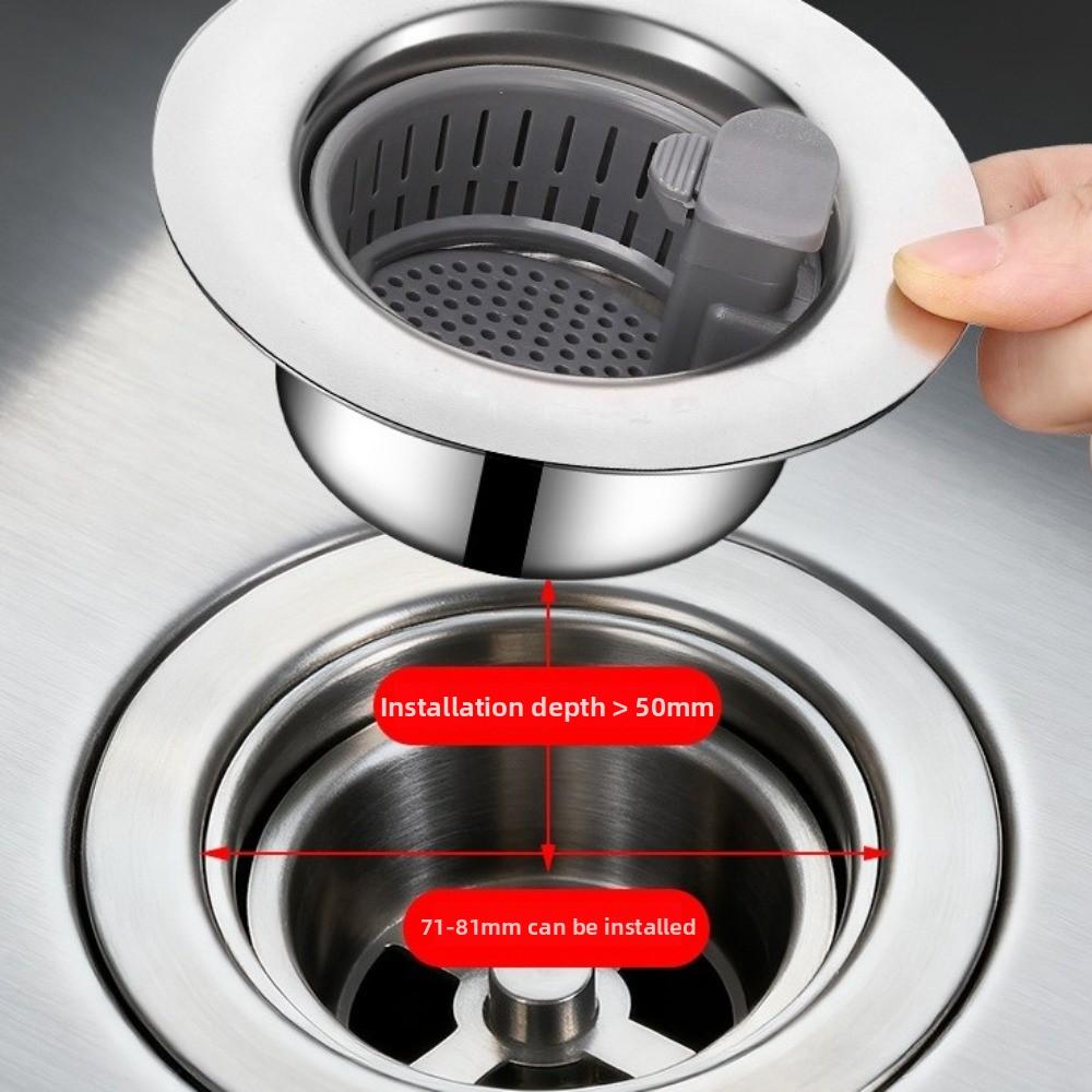 Stainless Steel Sink Drain Strainer Anti-blocking Waste Catcher  Kitchen Bathroom Accessories