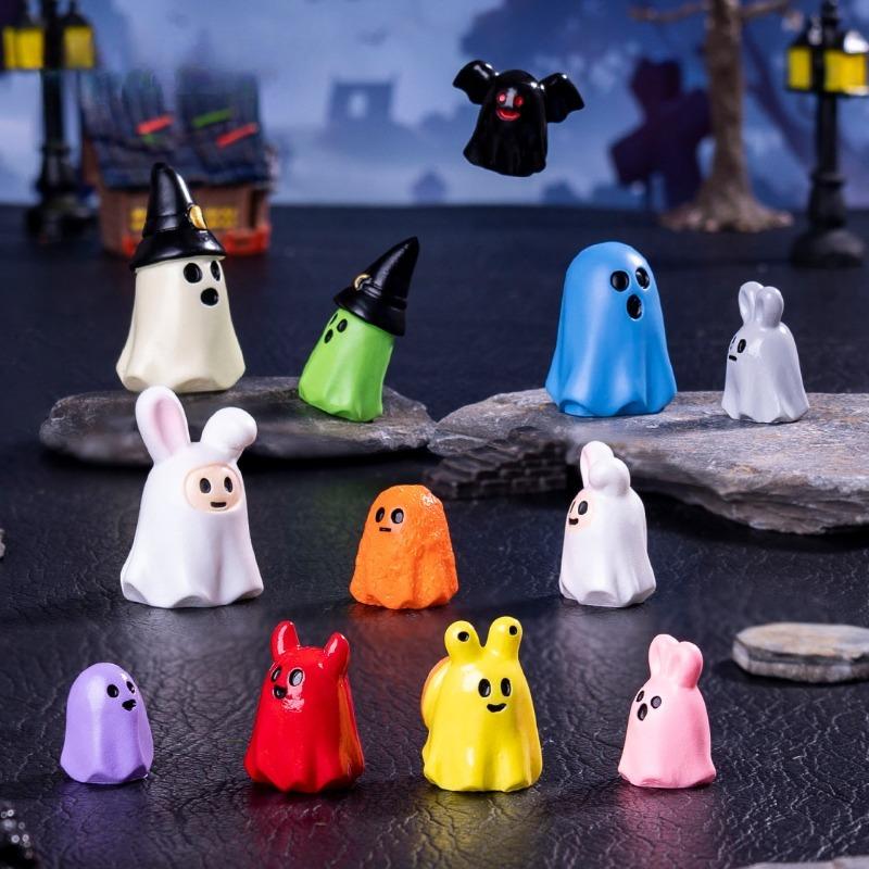 10PCS Originality Shoe Charms Set Accessories Hole Shoe Buckle for Resin Cute Halloween Ghost DIY 3D Shoe Decorations Party Gift