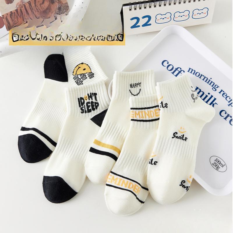 

5 пар женских носков, женские полые носки, весна и лето, корейские девушки, японские милые носки Ins Tide, белые носки для девочек 5 Pairs