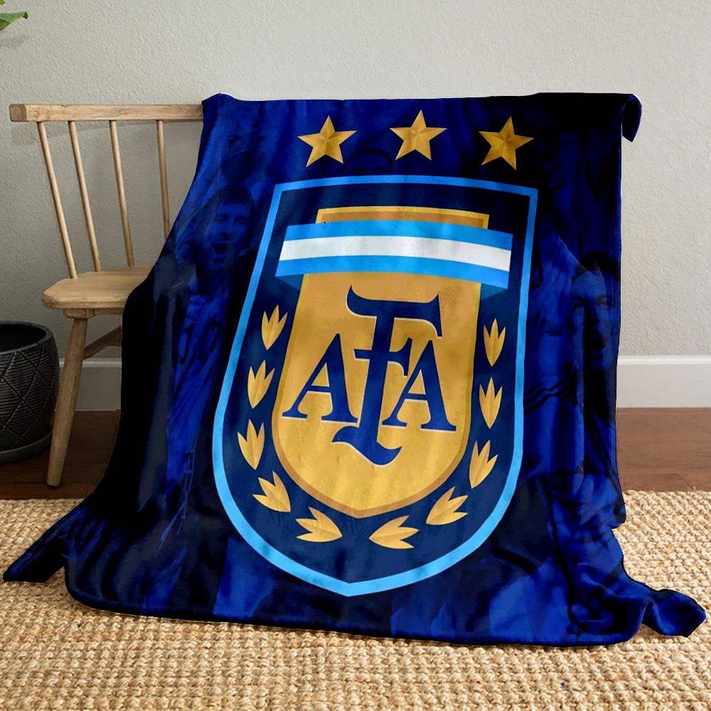 Blue and Gold AFA Logo Designed Flannel Blanket for Bedroom, Living Room, Sofa, and Nap