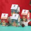 50PCS Christmas Snowman Gingerbread House Little House Candy Biscuit Boxes Bow Boxes Gift Colour Boxes Christmas Decorations