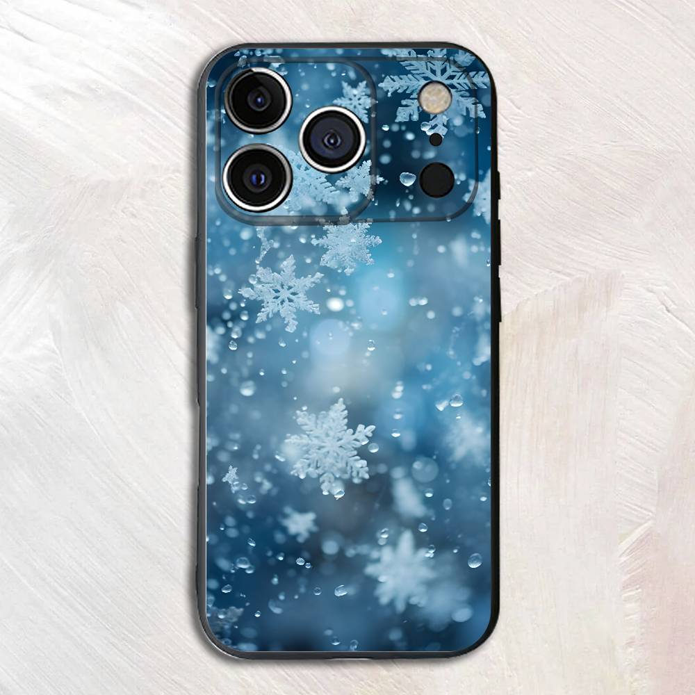 Beautiful Snowflake Silicone Soft Phone Case For iPhone17 16 15 14 13 12 11 Pro Max Plus X XR SE Cover